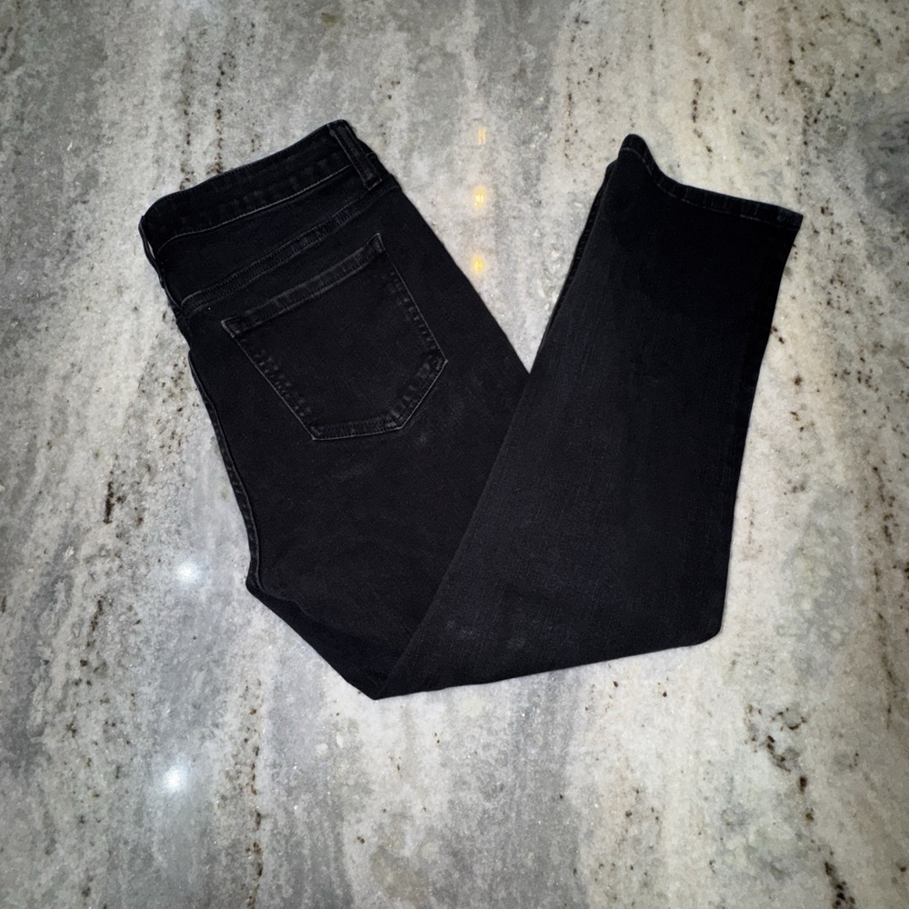 Quince Black Denim Jeans Skinny Ankle Straight Women's Sz 30x24 Stretch